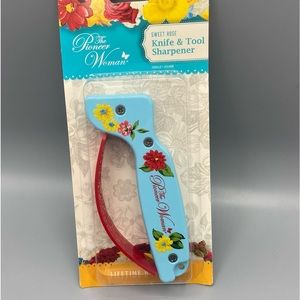 NEW The Pioneer Woman Kitchen Knife and Tool Sharpener - Sweet Rose - Blue